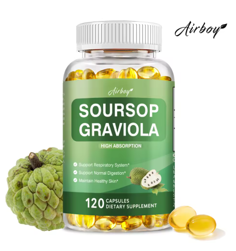 Soursop Graviola Capsules 1000mg – 120 Vegan Caps Immune & Cell Support