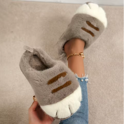 Fluffy Kitty Claw Slippers -Warm House Slides ♡