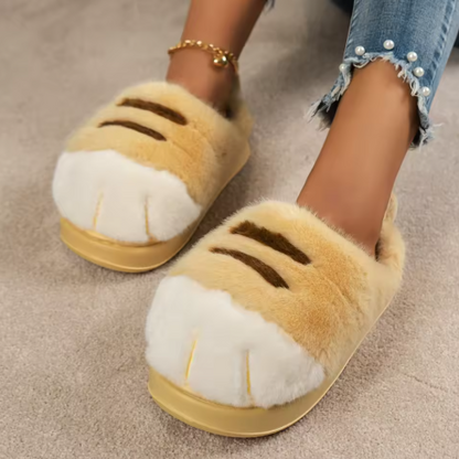 Fluffy Kitty Claw Slippers -Warm House Slides ♡