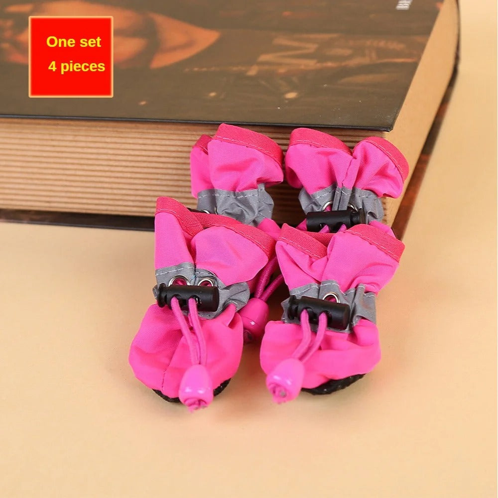 Water-Resistant Dog Shoes (4pcs) – Anti-Slip, Stay-On Boots for All Weather