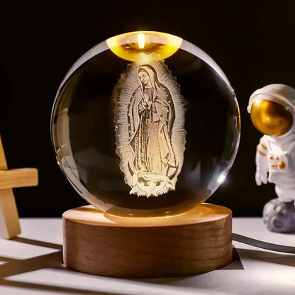 Illuminated Crystal Jesus Devotion Lamp