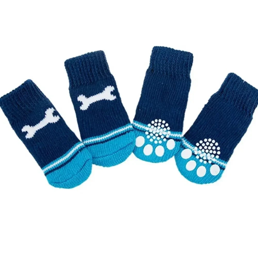 Cosy Anti-Slip Dog Socks (4pcs) – Warm Wool Paw Protectors