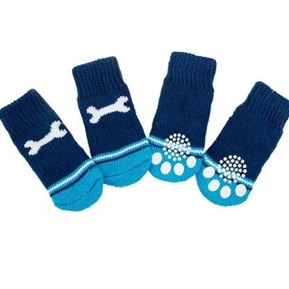 Cosy Anti-Slip Dog Socks (4pcs) – Warm Wool Paw Protectors