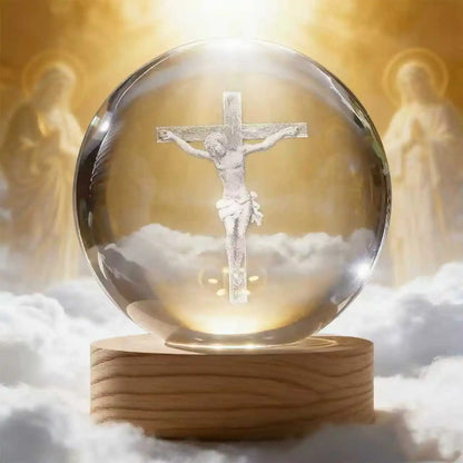 Illuminated Crystal Jesus Devotion Lamp