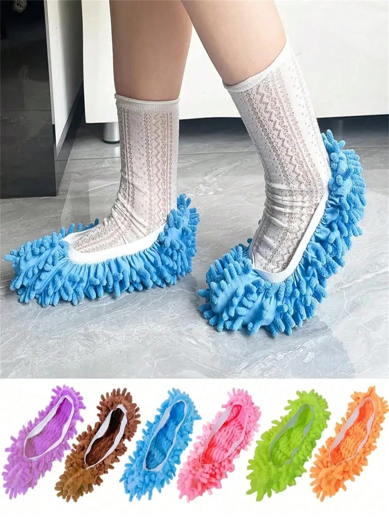 Lazy Mop Slippers – 2pcs Washable Floor Cleaning Shoe Covers