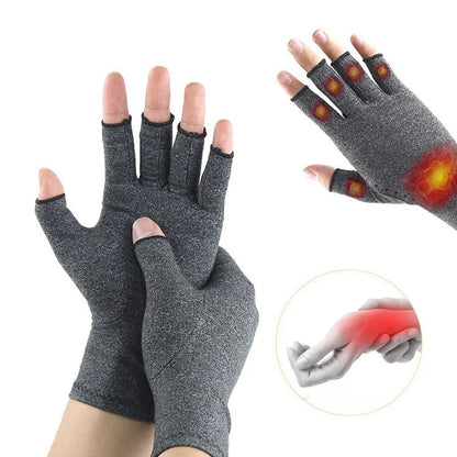 Arthritis Compression Gloves – Fingerless Copper-Infused Pain Relief
