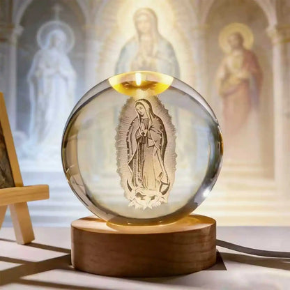 Illuminated Crystal Jesus Devotion Lamp