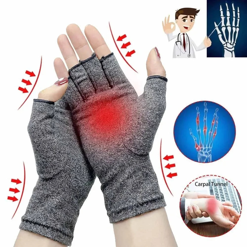Arthritis Compression Gloves – Fingerless Copper-Infused Pain Relief