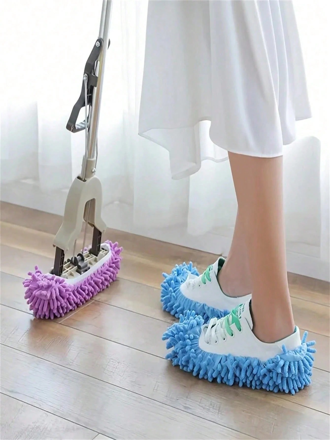 Lazy Mop Slippers – 2pcs Washable Floor Cleaning Shoe Covers