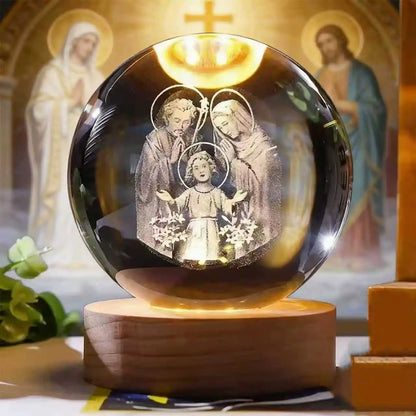Illuminated Crystal Jesus Devotion Lamp