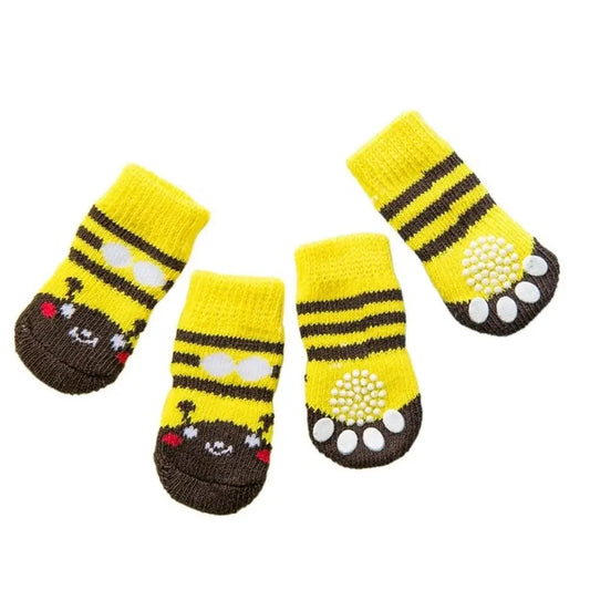 Cosy Anti-Slip Dog Socks (4pcs) – Warm Wool Paw Protectors