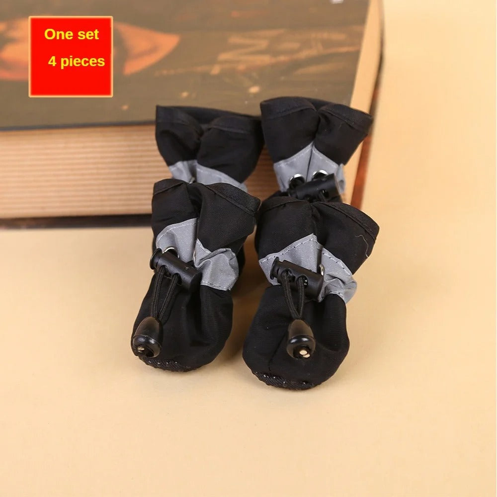 Water-Resistant Dog Shoes (4pcs) – Anti-Slip, Stay-On Boots for All Weather