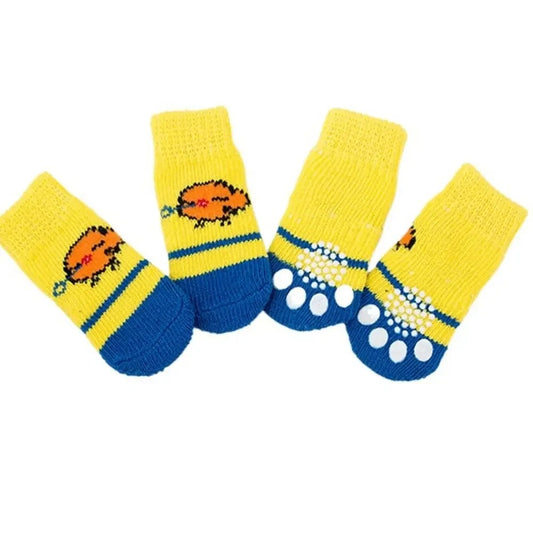 Cosy Anti-Slip Dog Socks (4pcs) – Warm Wool Paw Protectors