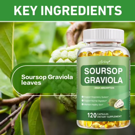 Soursop Graviola Capsules 1000mg – 120 Vegan Caps Immune & Cell Support